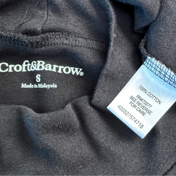 Croft & Barrow Black Cotton Mock Turtleneck Top Shirt S Long Sleeve - Picture 6 of 6